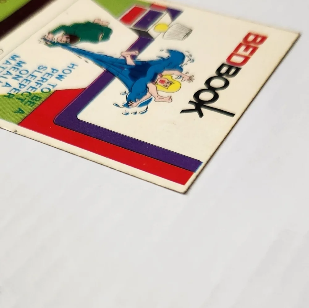 🛌 Vintage 1973 Topps WACKY PACKAGES “Bed Book” Sticker Card trading baseball💦